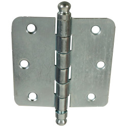 Charnière de porte à boule arrondie en acier zingué 75 x 75 mm 3 pièces TEKNIBOX