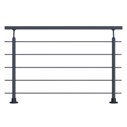 Kit garde-corps Clean Black noir 150cm – Fixation sol | SOGEM