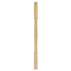 Poteau tourné en bois de hêtre 7 x 7 x 133 cm 2 pièces SOGEM