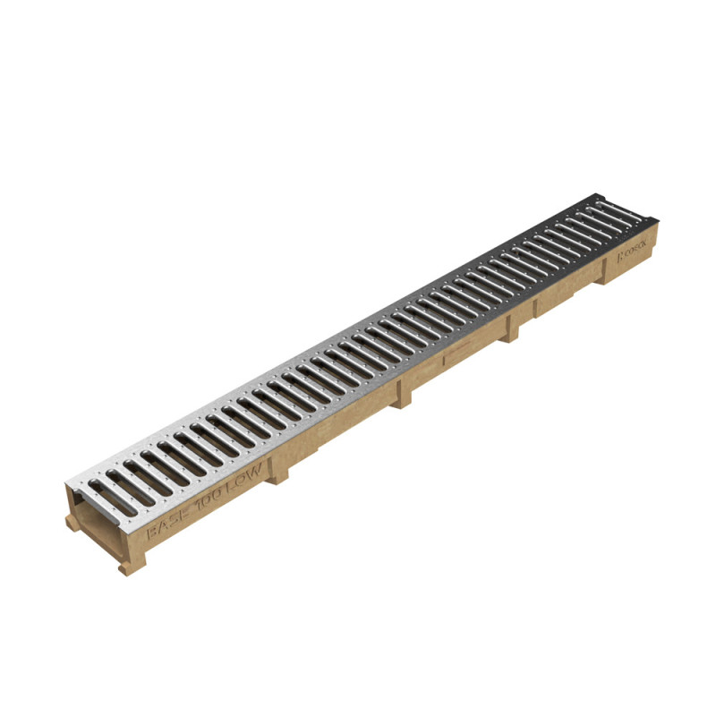 Caniveau Avec Grille Pour Sol 70x10 Cm - 2 Drains, Acier Inox - Pour Douche, Terrasse, Balcon