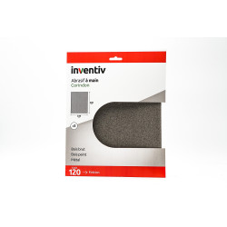 Papier abrasif corindon grain 120 5 pièces INVENTIV