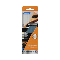 Papier abrasif anti-encrassant G240 7 x 19 cm 3 pièces NORTON