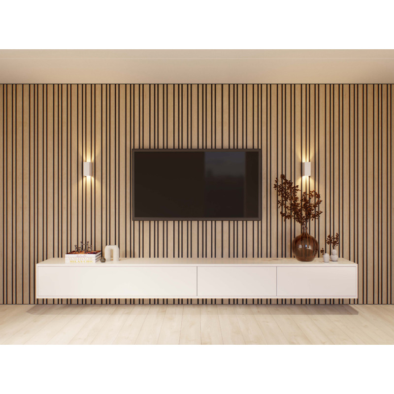 Lambris revêtu Decowall Acoustic Blend chêne naturel 260 x 30 x 3