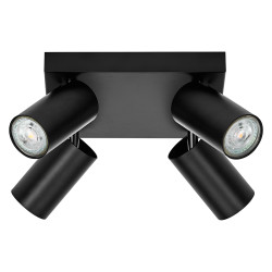 Spot LED Octagon carré noir GU10 4 x 3