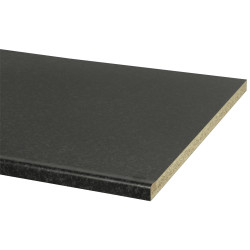 Plan de travail avec bord arrondi en bois aggloméré graphite 302 x 60 x 2