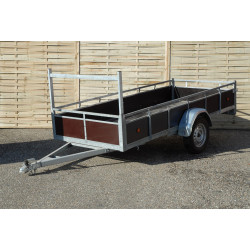 Remorque simple essieu en bois 300 x 132 cm CUSTAFER