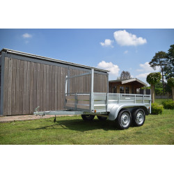 Remorque double essieux en aluminium 257 x 132 cm CUSTAFER