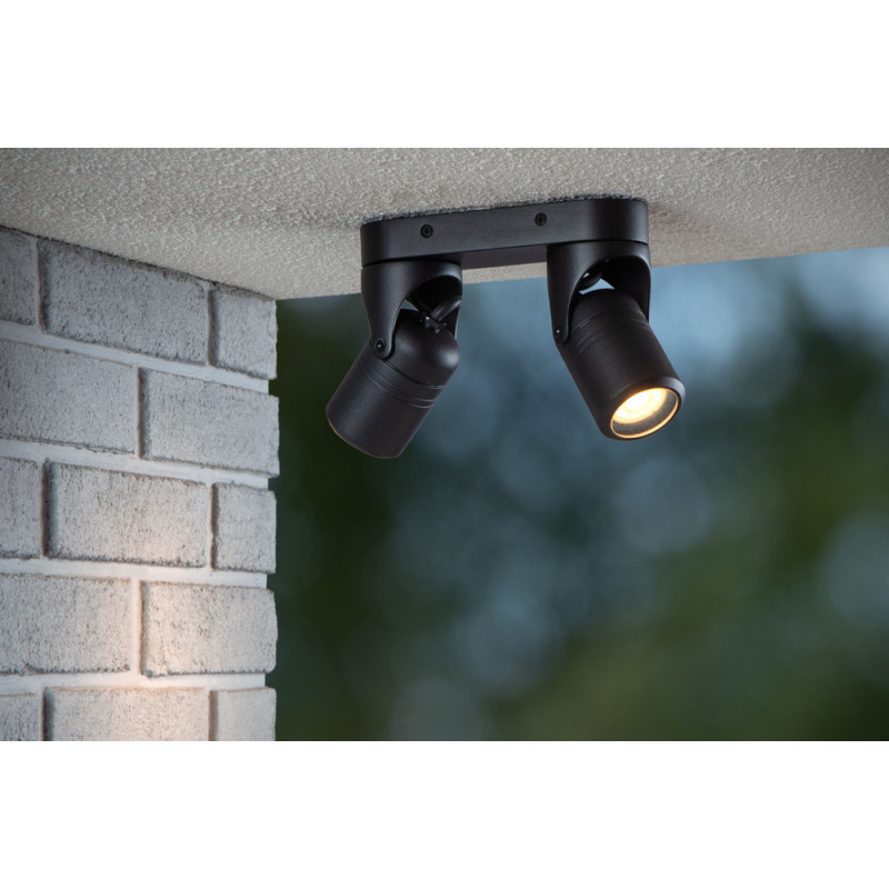 Spot extérieur Niort noir GU10 2 x 6 W LUCIDE Spot extérieur Niort noir GU10 2 x 6 W LUCIDE