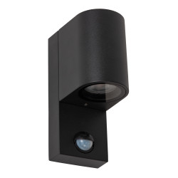 Applique extérieure Zaro ronde noire avec détecteur de mouvement GU10 7 W LUCIDE Applique extérieure Zaro ronde noire avec détecteur de mouvement GU10 7 W LUCIDE