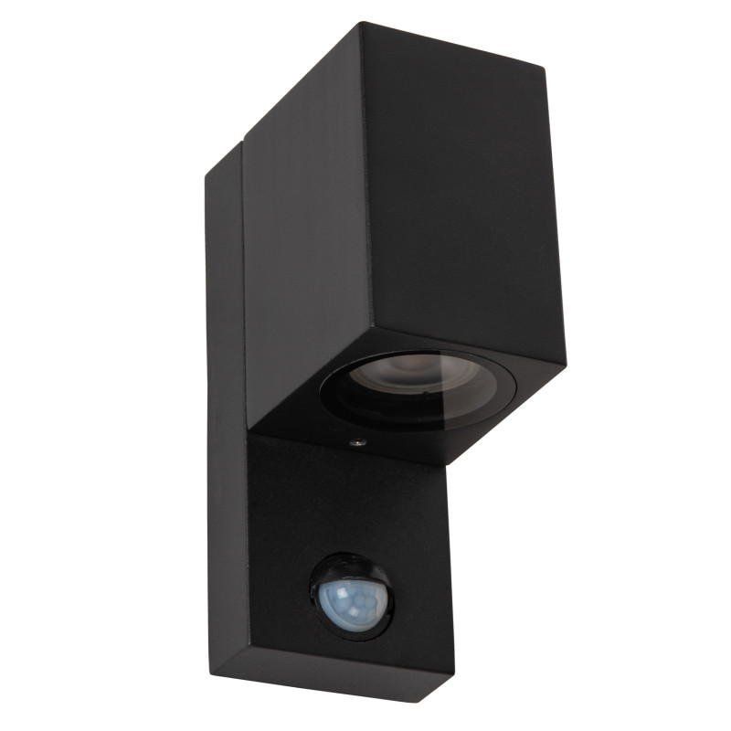 Applique extérieure Zaro carrée noire avec détecteur de mouvement GU10 7 W LUCIDE Applique extérieure Zaro carrée noire avec détecteur de mouvement GU10 7 W LUCIDE