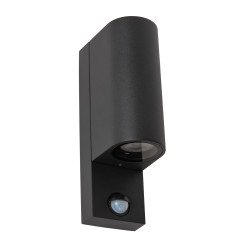 Applique extérieure Zaro ronde noire avec détecteur de mouvement GU10 2 x 7 W LUCIDE Applique extérieure Zaro ronde noire avec détecteur de mouvement GU10 2 x 7 W LUCIDE