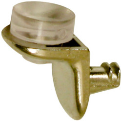 Taquet pour tablette en verre en métal nickelé Ø 5 mm 16 pièces