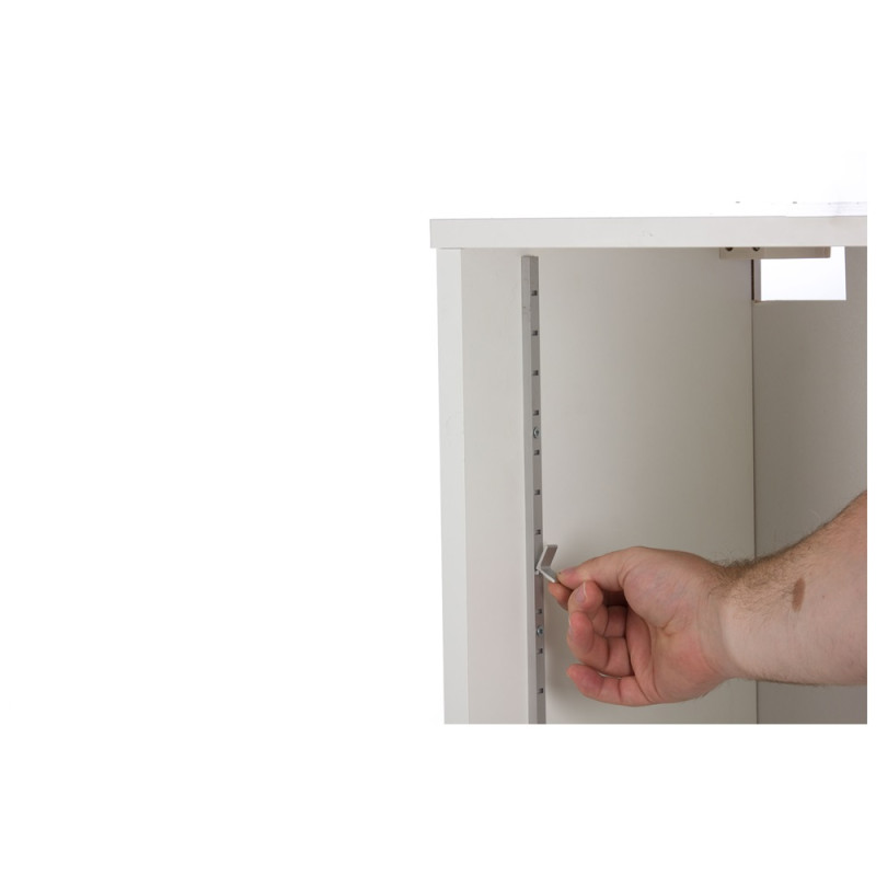 Taquet pour crémaillère en aluminium blanc 19 x 11 mm 16 pièces Taquet pour crémaillère en aluminium blanc 19 x 11 mm 16 pièces