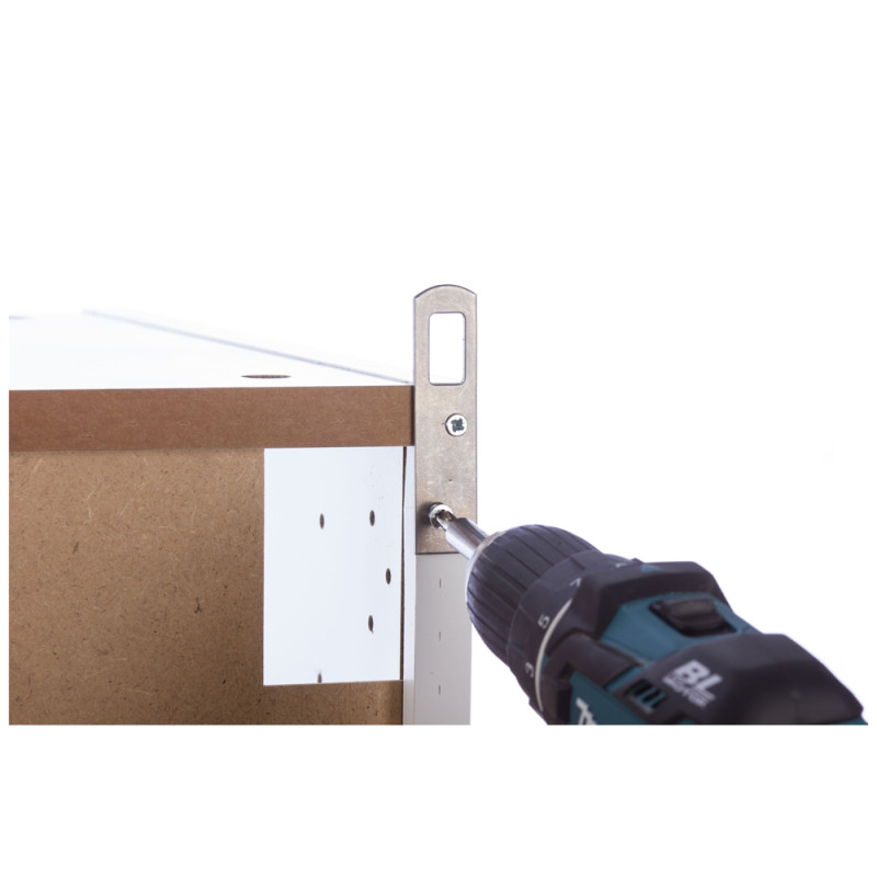 Fixation murale pour meuble en acier zingué 60 x 20 mm 4 pièces Fixation murale pour meuble en acier zingué 60 x 20 mm 4 pièces