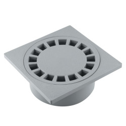 Siphon de cour gris 15x15 cm FITT - Conduit d'évacuation | FITT