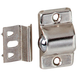 Loqueteau à bille en métal nickelé 30 mm 2 pièces TEKNIBOX Loqueteau à bille en métal nickelé 30 mm 2 pièces TEKNIBOX