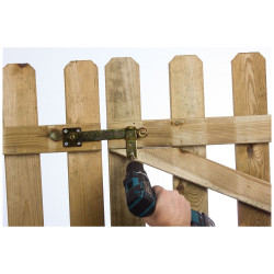 Loquet de barrière avec support en métal bichromaté 190 x 46 mm TEKNIBOX