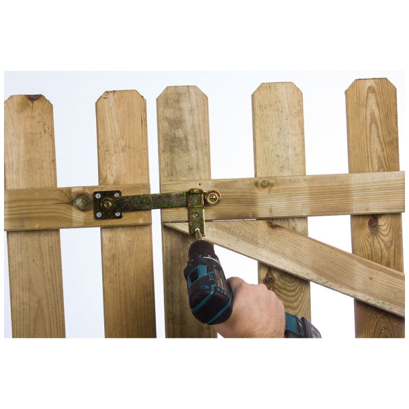 Loquet de barrière avec support en métal bichromaté 190 x 46 mm TEKNIBOX