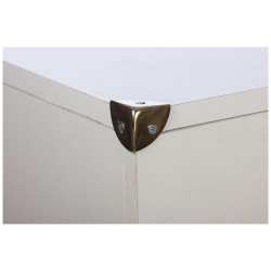 Coin de renfort pour malle en fer nickelé 30 x 30 mm 4 pièces TEKNIBOX Coin de renfort pour malle en fer nickelé 30 x 30 mm 4 pièces TEKNIBOX