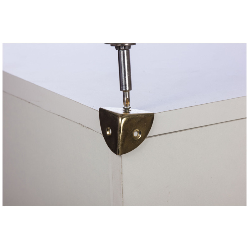 Coin de renfort pour malle en laiton 30 x 30 mm 4 pièces TEKNIBOX