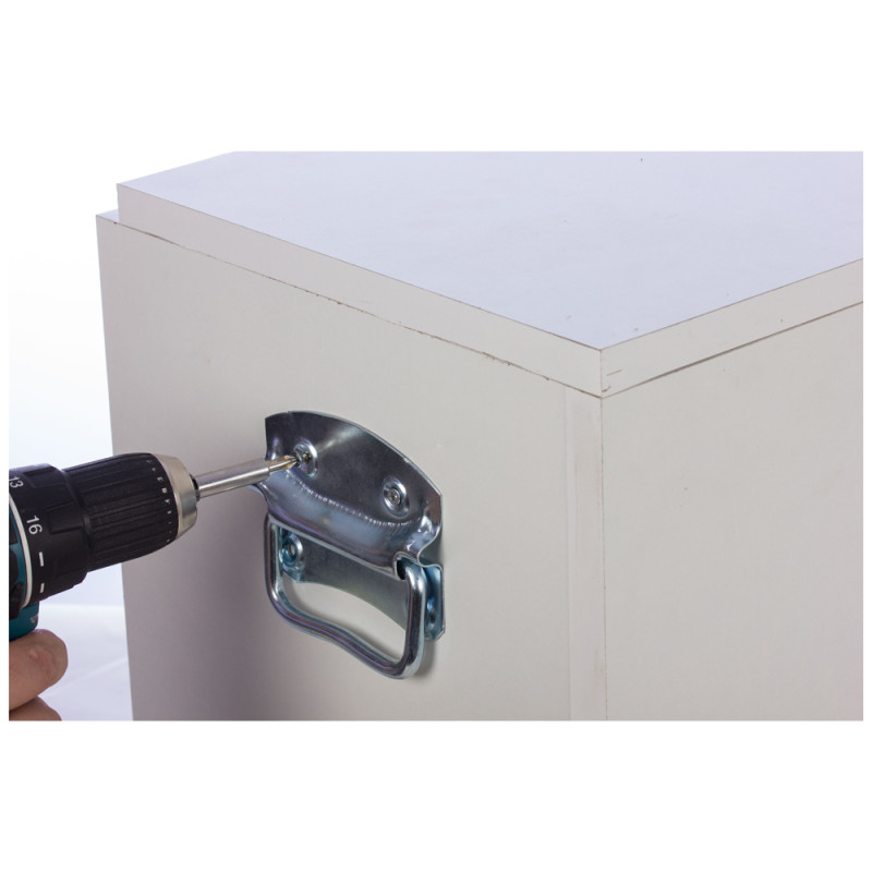 Poignée de malle en acier zingué 110 mm TEKNIBOX Poignée de malle en acier zingué 110 mm TEKNIBOX