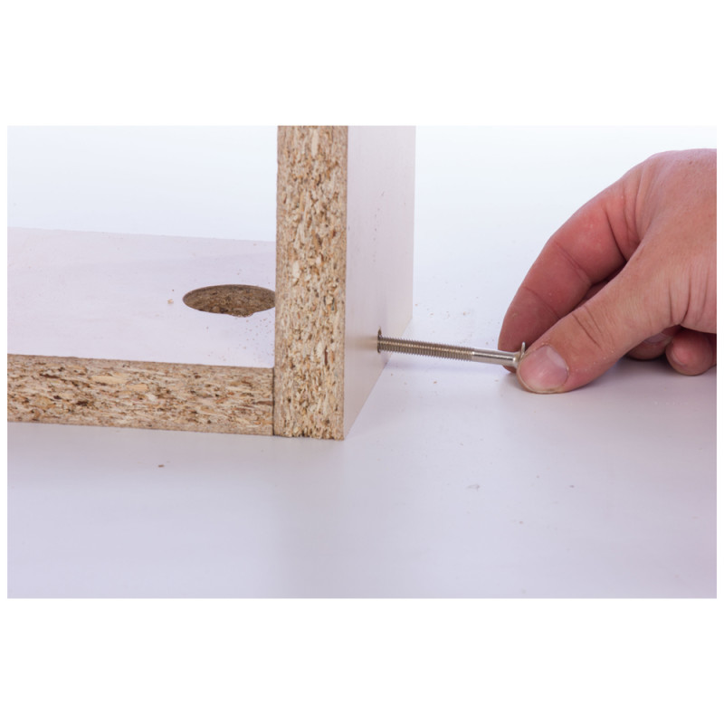 Vis à tête bombée avec plot d'assemblage Ø 6 x 80 mm 4 pièces TEKNIBOX Vis à tête bombée avec plot d'assemblage Ø 6 x 80 mm 4 pièces TEKNIBOX