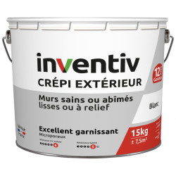 Crépi extérieur professionnel blanc 15 kg  INVENTIV