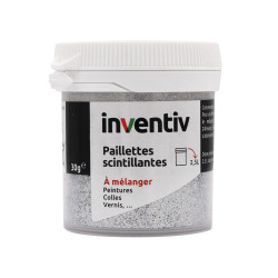 Paillettes scintillantes argent 30 g INVENTIV