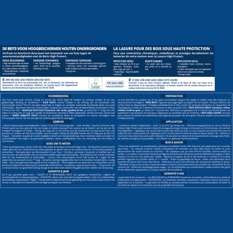 Lasure pour bois High Protect chêne moyen 2 Lasure pour bois High Protect chêne moyen 2