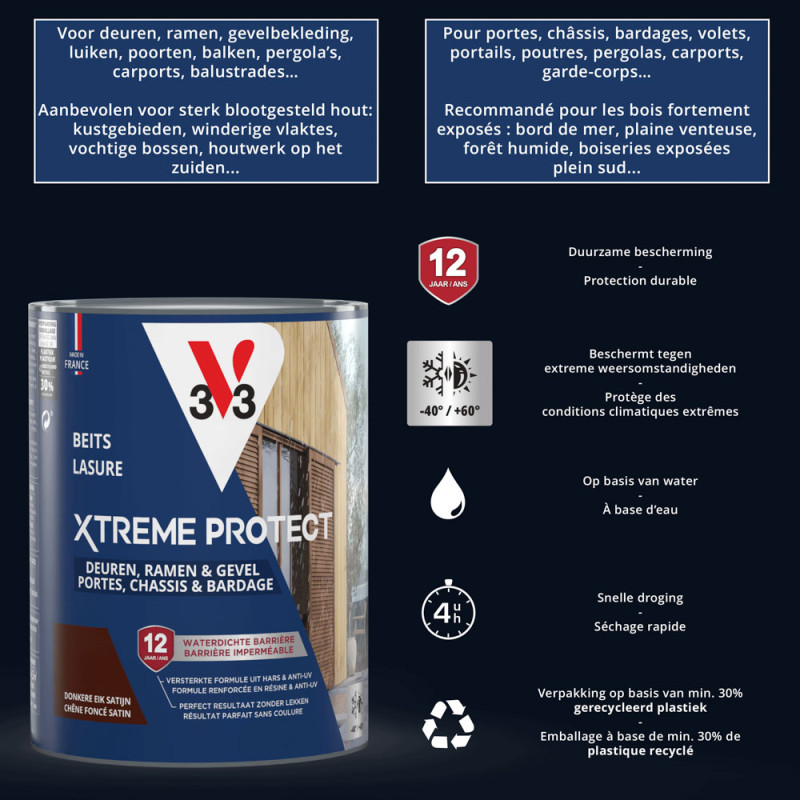 Lasure pour bois Xtreme Protect chêne foncé 0 Lasure pour bois Xtreme Protect chêne foncé 0
