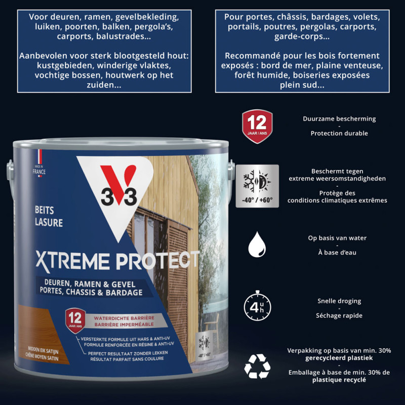 Lasure pour bois Xtreme Protect chêne moyen 2 Lasure pour bois Xtreme Protect chêne moyen 2