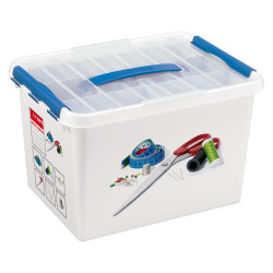 Boîte à coudre Q-Line 22L Blanc/Bleu | SUNWARE