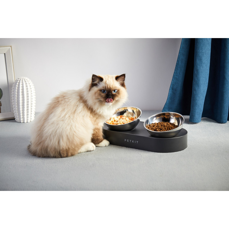 Double gamelle surélevée et ajustable Fresh Nano pour chat PETKIT Double gamelle surélevée et ajustable Fresh Nano pour chat PETKIT