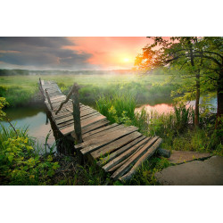 Toile Coucher de soleil naturel 97 x 65 cm CEANOTHE Art mural | CEANOTHE