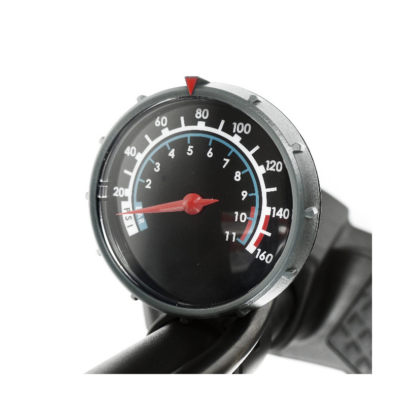 Pompe à pied en plastique avec manomètre