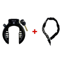 Cadenas fer à cheval avec chaîne enfichable de 90 cm Cadenas fer à cheval avec chaîne enfichable de 90 cm