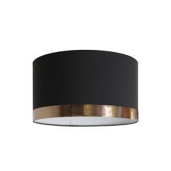 Abat-jour Tubo en coton cuivre et noir Ø 40 cm NIEDERAU