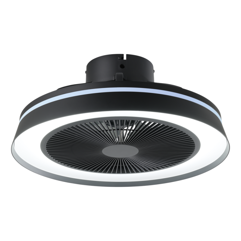 Ventilateur de plafond LED Vallonia RGB noir – Éclairage et fraîcheur 