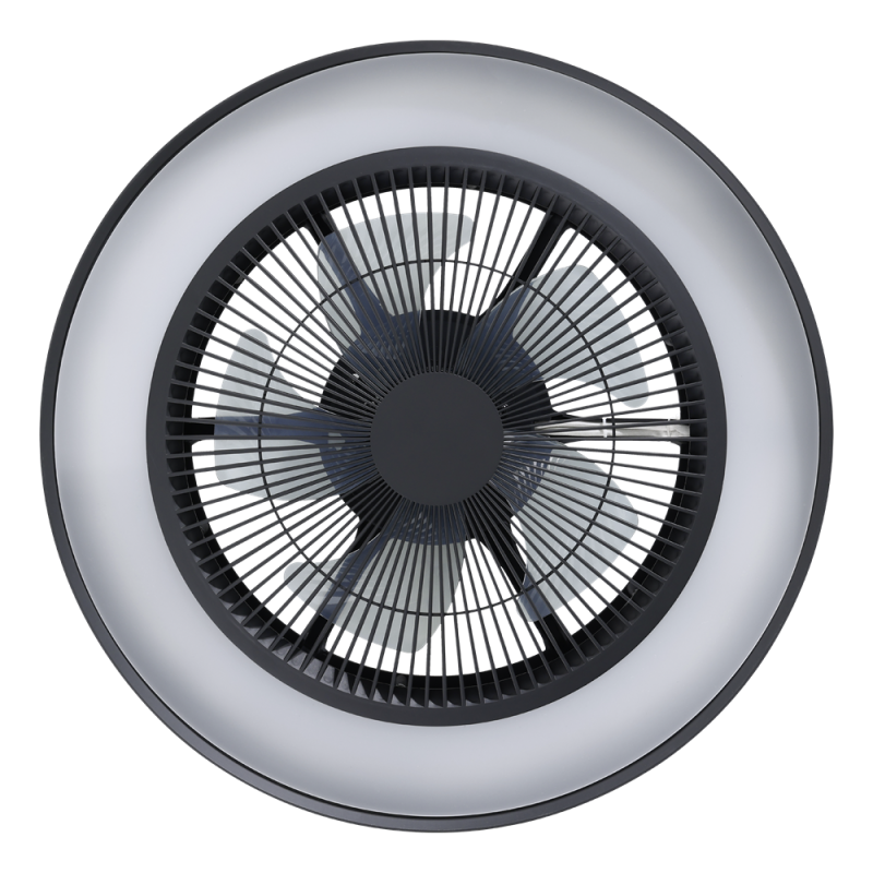 Ventilateur de plafond LED Vallonia RGB noir – Éclairage et fraîcheur 