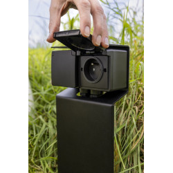 Borne de jardin Hydro Essential 2 prises noire NIKO – Éclairage extéri