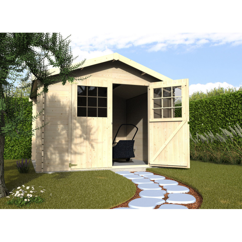 Abri de jardin bois Flodovrak 28mm 3.17x3.13m DÉCOR JARDIN | DÉCOR ET JARDIN
