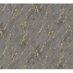 Intissé vinyle Attico marbre noir et or 106 cm AS CREATION