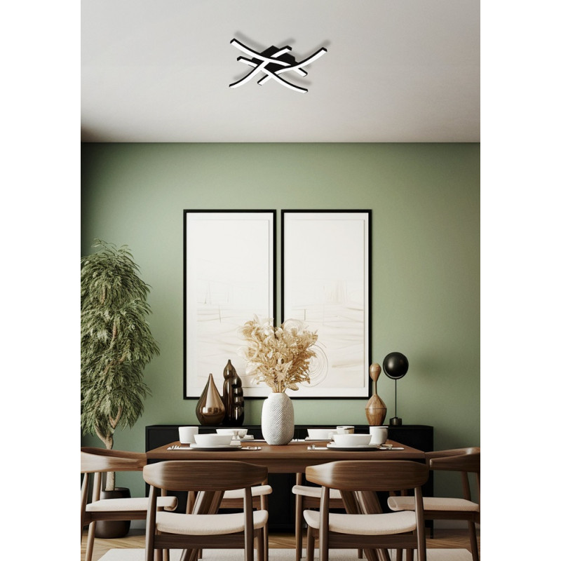 Plafonnier LED Cabezas noir blanc neutre 2480 lm 20 W