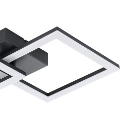Plafonnier LED Huerta noir blanc chaud 2500 lm 22 W