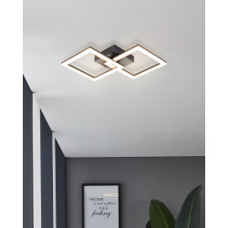 Plafonnier LED Huerta noir blanc chaud 2500 lm 22 W