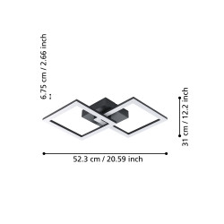 Plafonnier LED Huerta noir blanc neutre 2500 lm 22 W