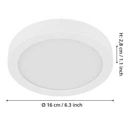 Plafonnier LED Fueva 5 blanc Ø 16 cm blanc chaud 1350 lm 11 W