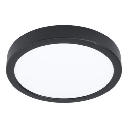 Plafonnier LED Fueva 5 noir avec détecteur de mouvement Ø 21 cm blanc chaud 2000 lm 17 W