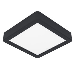 Plafonnier LED Fueva 5 noir 16 x 16 cm blanc chaud 1350 lm 11 W