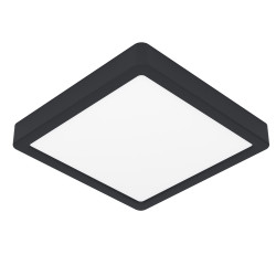 Plafonnier LED Fueva 5 noir 21 x 21 cm blanc chaud 2000 lm 17 W